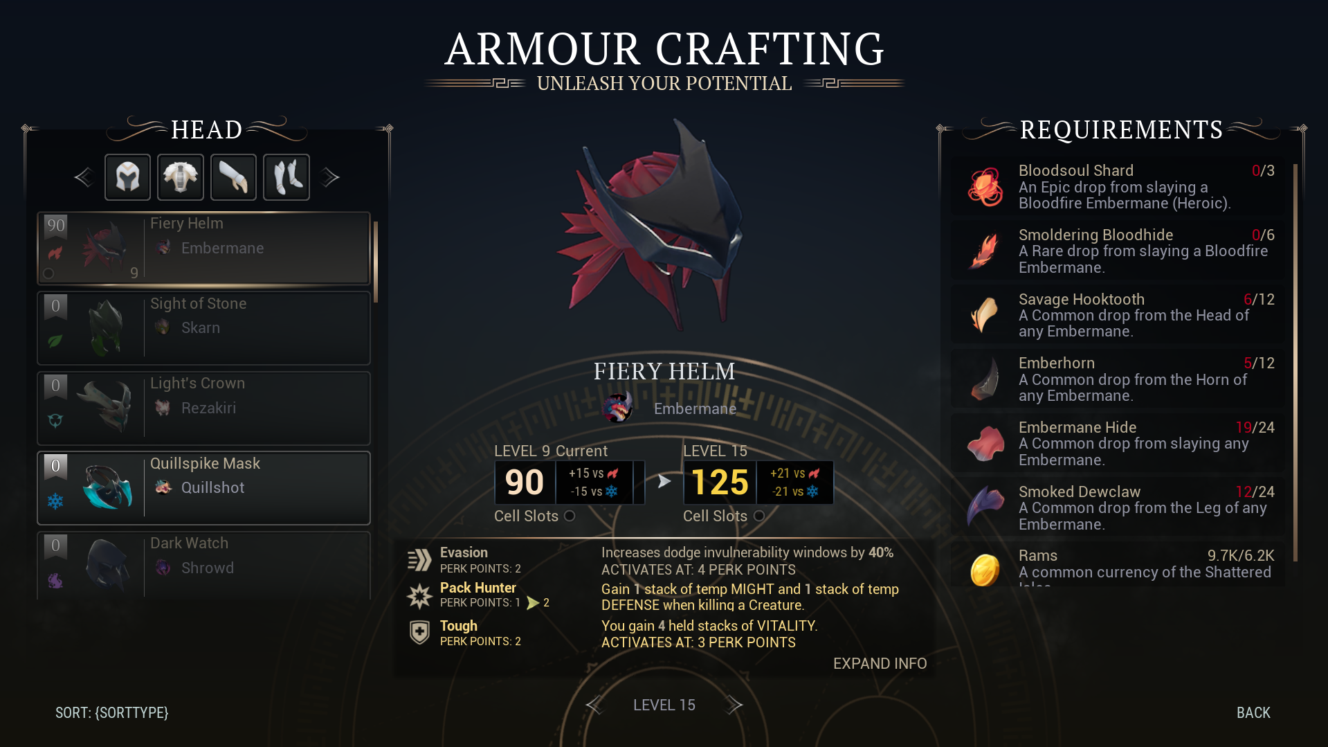 Based on feedback from Beta, we prioritized a new Armour Crafting screen, also highlighting our elegant new UI overhaul - old screen (left) to new screen (right)