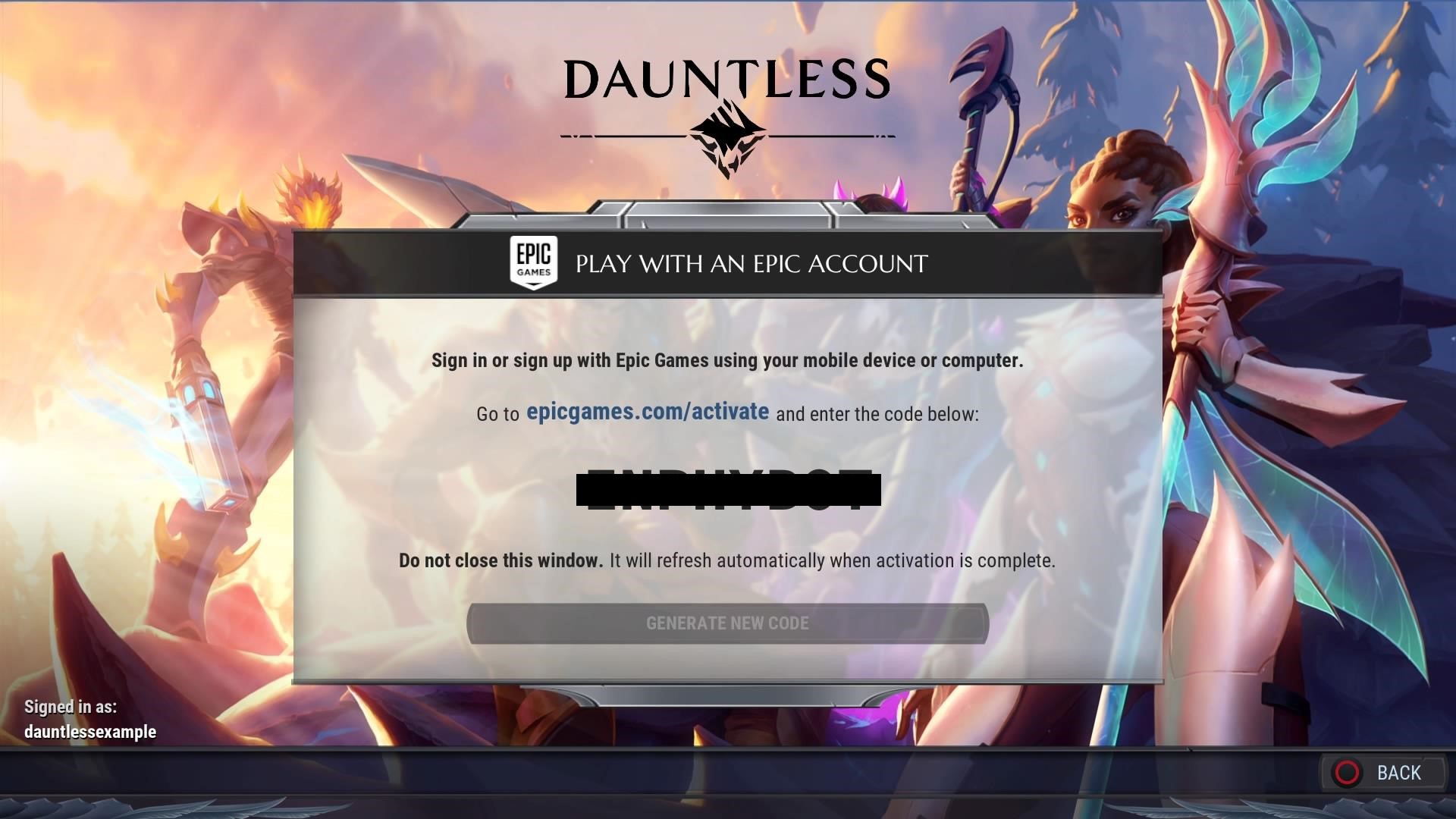 Account | Dauntless