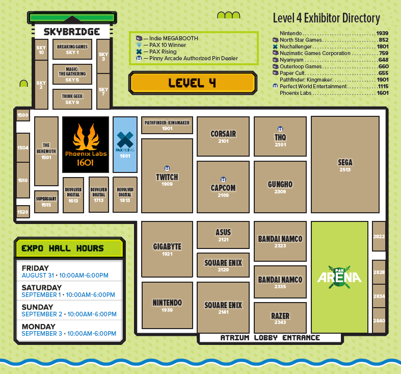 PAX West 2018 Ausstellungskarte