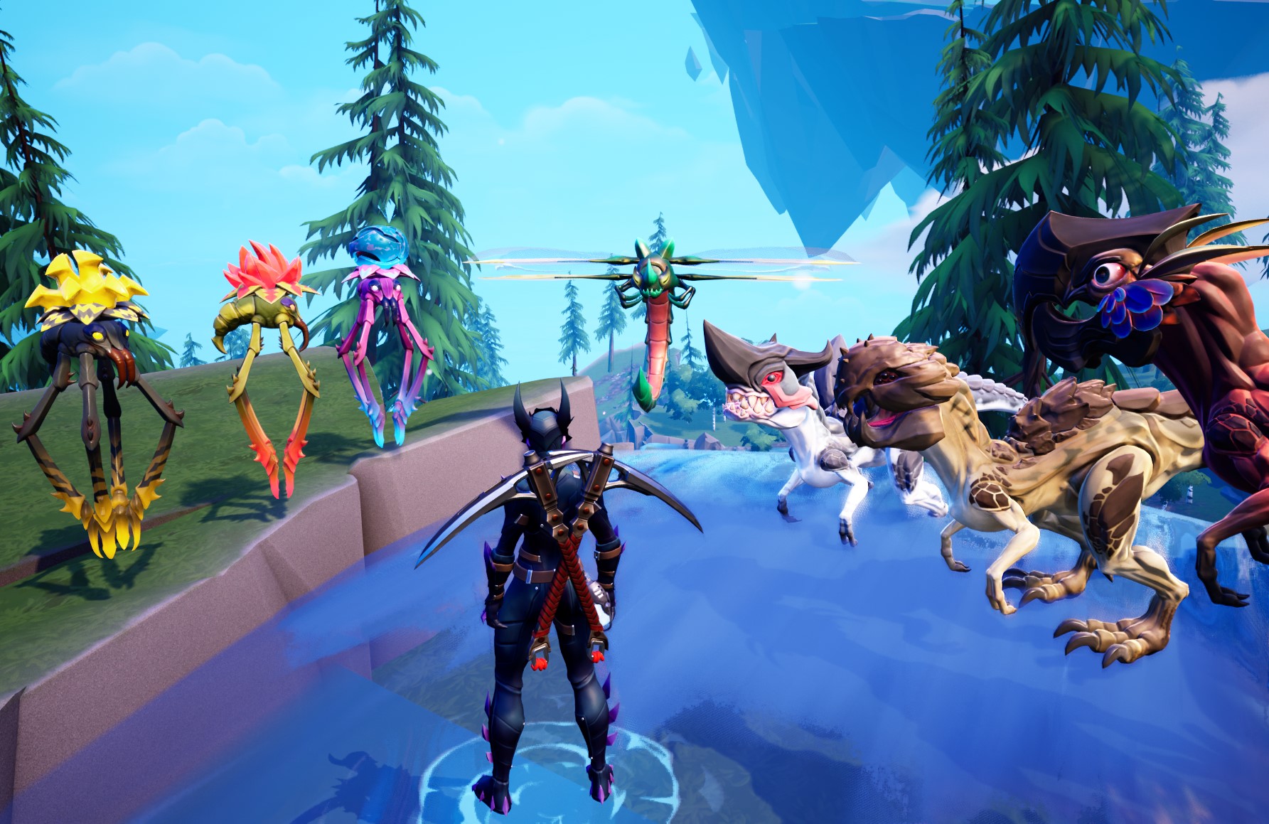The three new creatures, from left to right: an orquid, a vesper, and a chaoxe