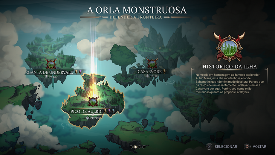 O novo mapa-múndi, mostrando a Orla Monstruosa